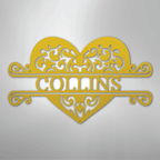 Fancy Heart Personalized Steel Metal Sign Wall ArtCustomly Gifts