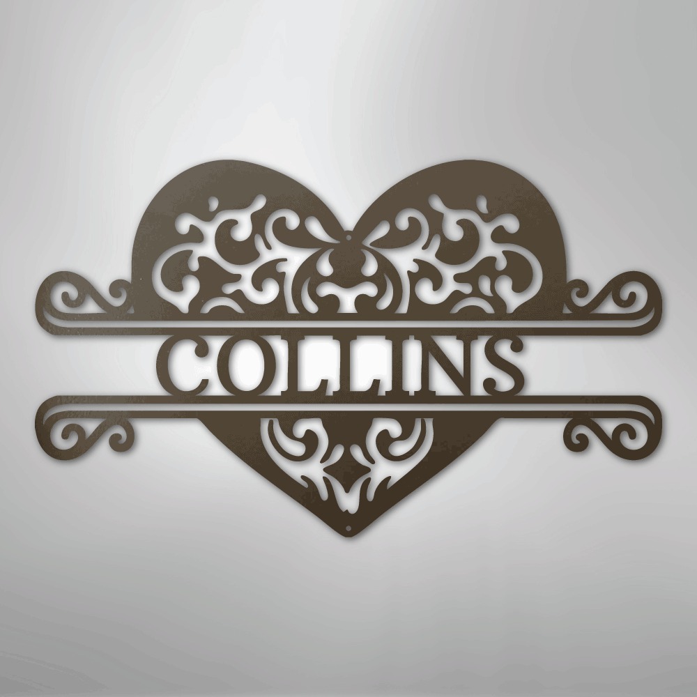 Fancy Heart Personalized Steel Metal Sign Wall ArtCustomly Gifts
