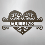 Fancy Heart Personalized Steel Metal Sign Wall ArtCustomly Gifts