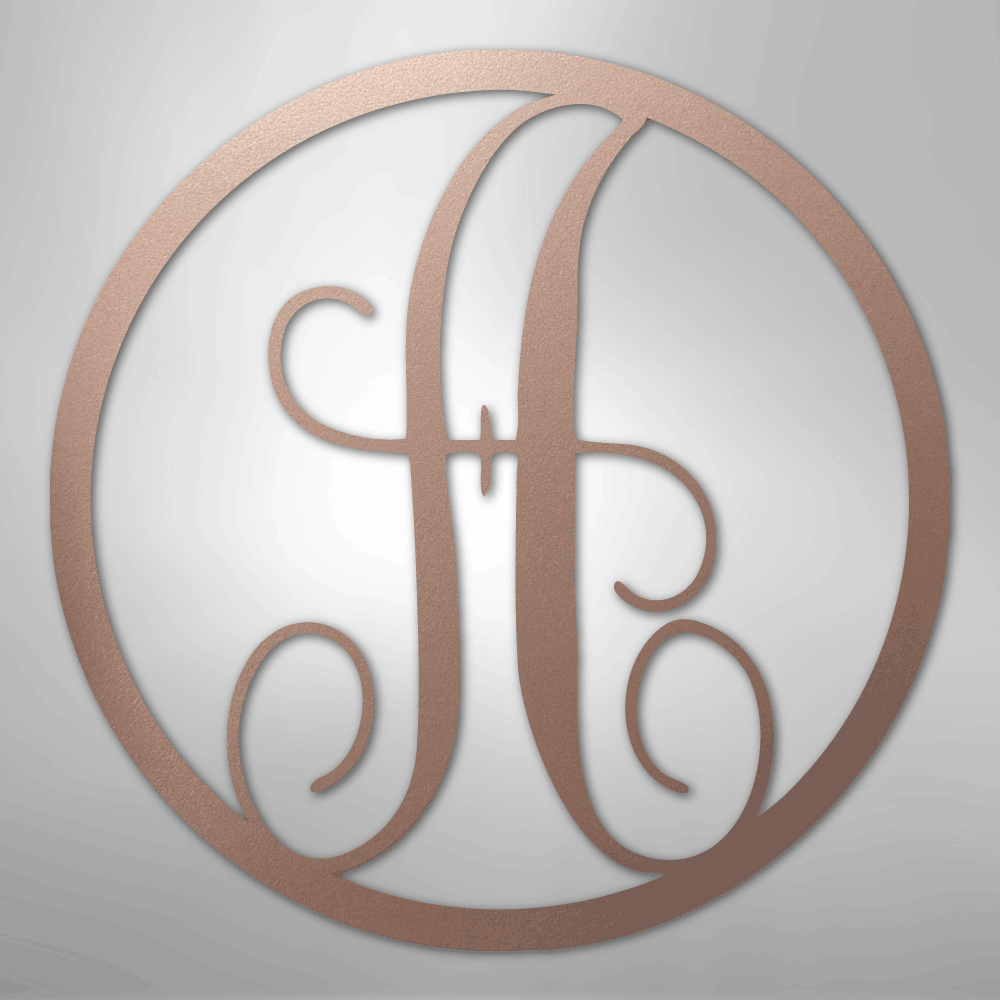 Fancy Initial Circle Personalized Monogram Steel Metal Sign Wall ArtCustomly Gifts