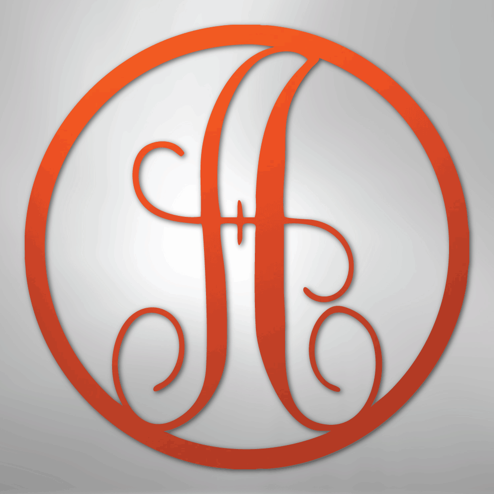 Fancy Initial Circle Personalized Monogram Steel Metal Sign Wall ArtCustomly Gifts