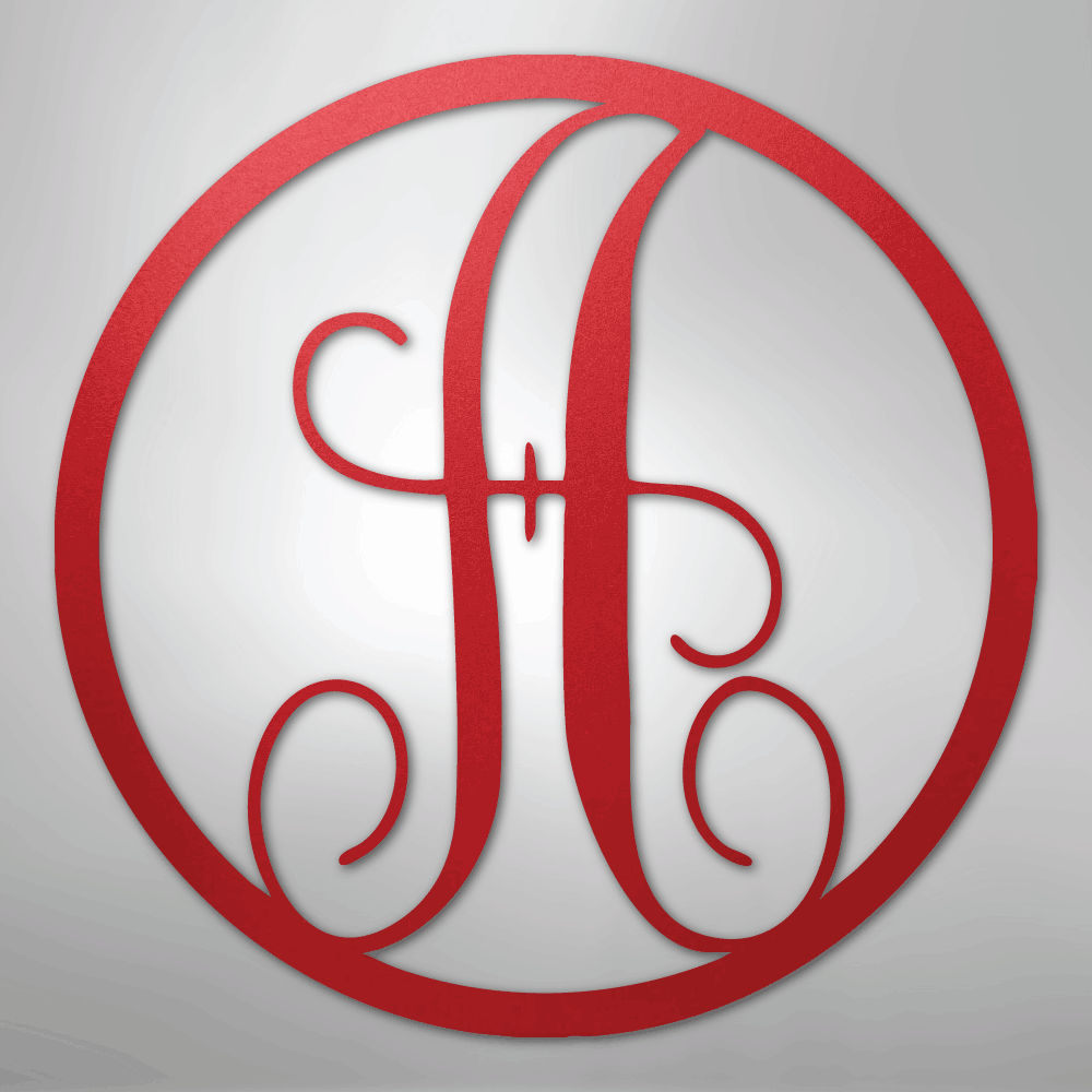 Fancy Initial Circle Personalized Monogram Steel Metal Sign Wall ArtCustomly Gifts