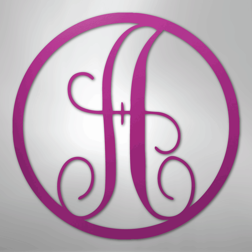 Fancy Initial Circle Personalized Monogram Steel Metal Sign Wall ArtCustomly Gifts