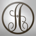 Fancy Initial Circle Personalized Monogram Steel Metal Sign Wall ArtCustomly Gifts