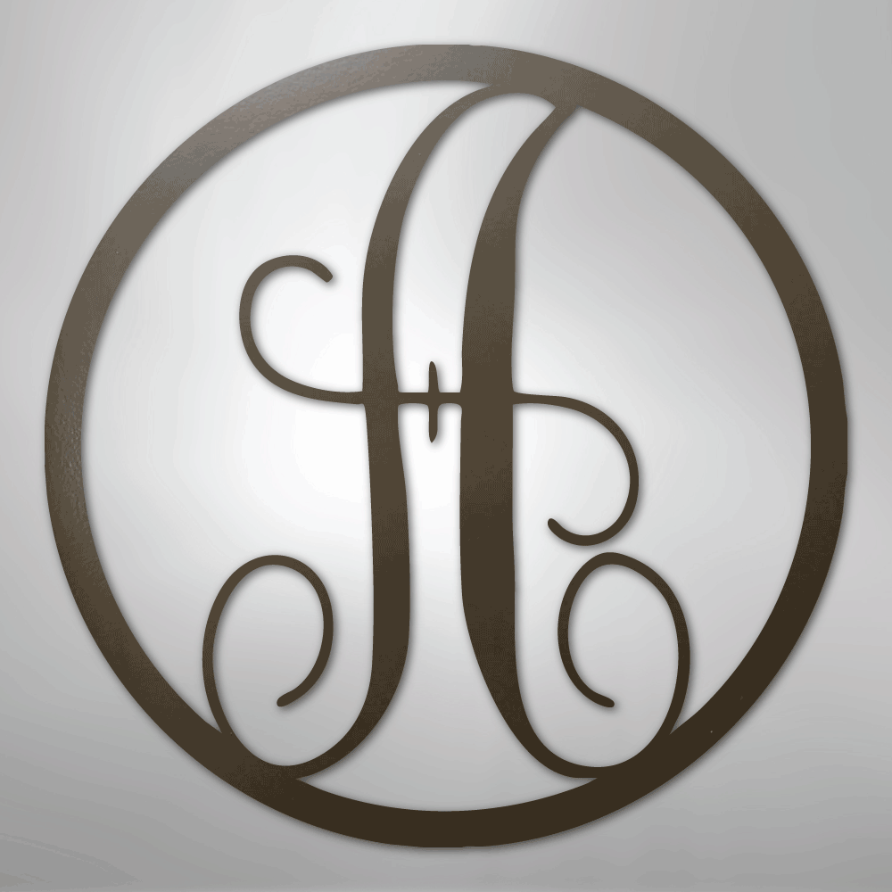Fancy Initial Circle Personalized Monogram Steel Metal Sign Wall ArtCustomly Gifts