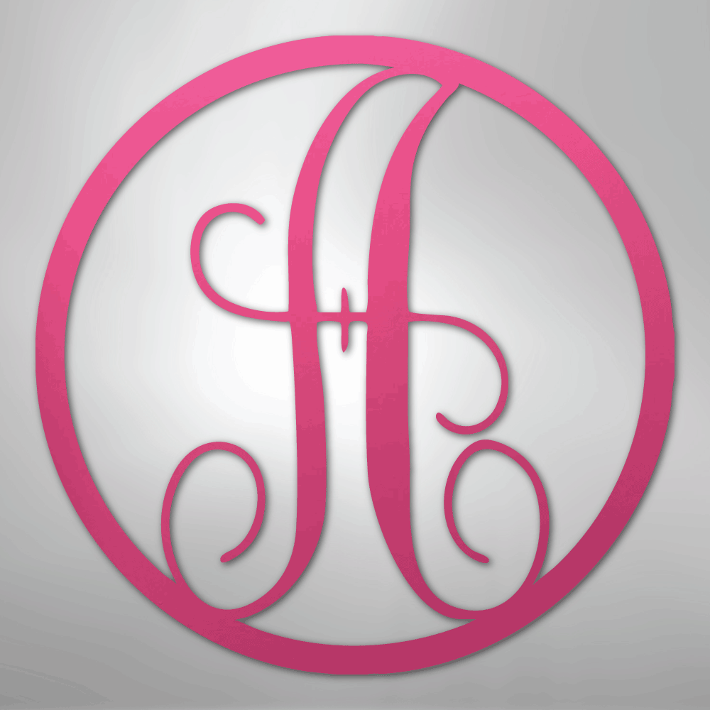 Fancy Initial Circle Personalized Monogram Steel Metal Sign Wall ArtCustomly Gifts