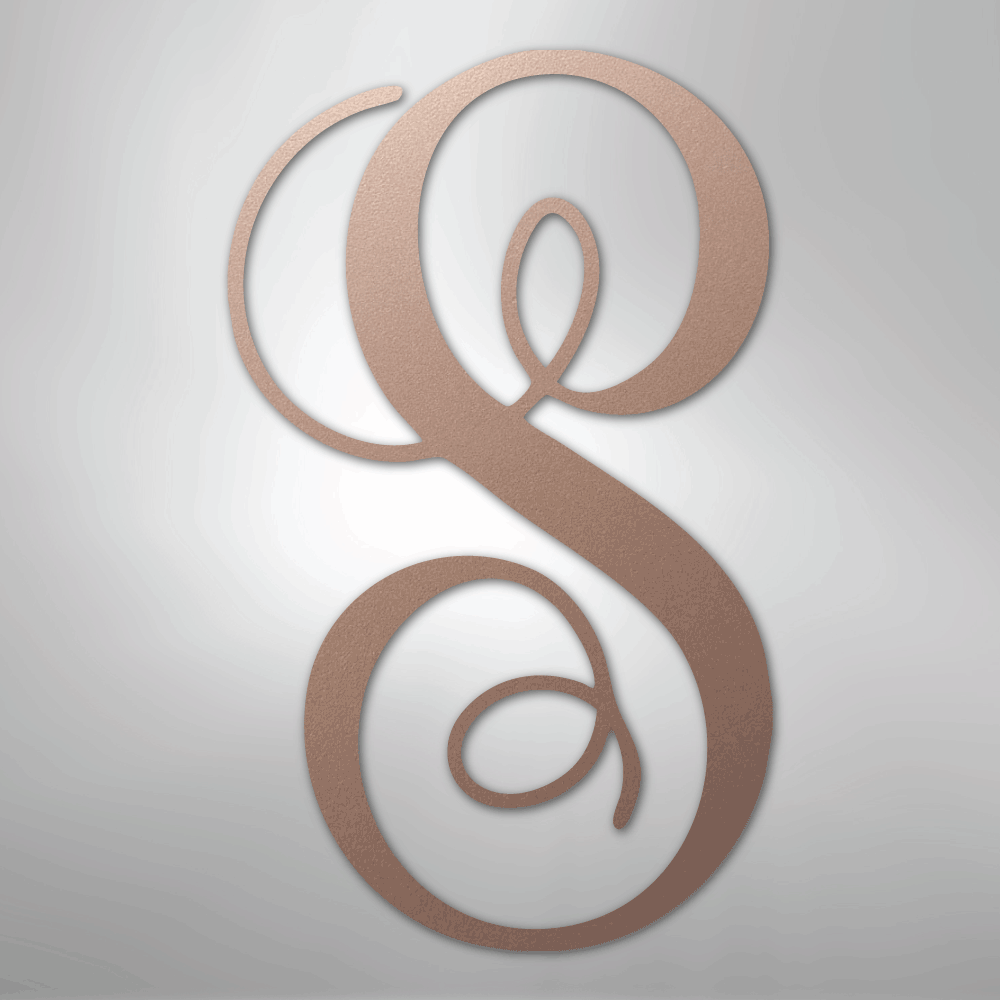 Fancy Initial Monogram Steel Metal Sign Wall ArtCustomly Gifts