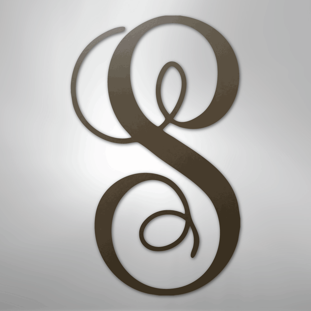 Fancy Initial Monogram Steel Metal Sign Wall ArtCustomly Gifts