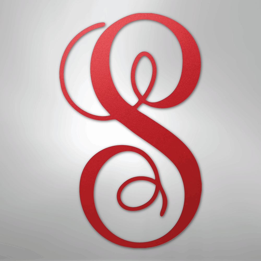 Fancy Initial Monogram Steel Metal Sign Wall ArtCustomly Gifts