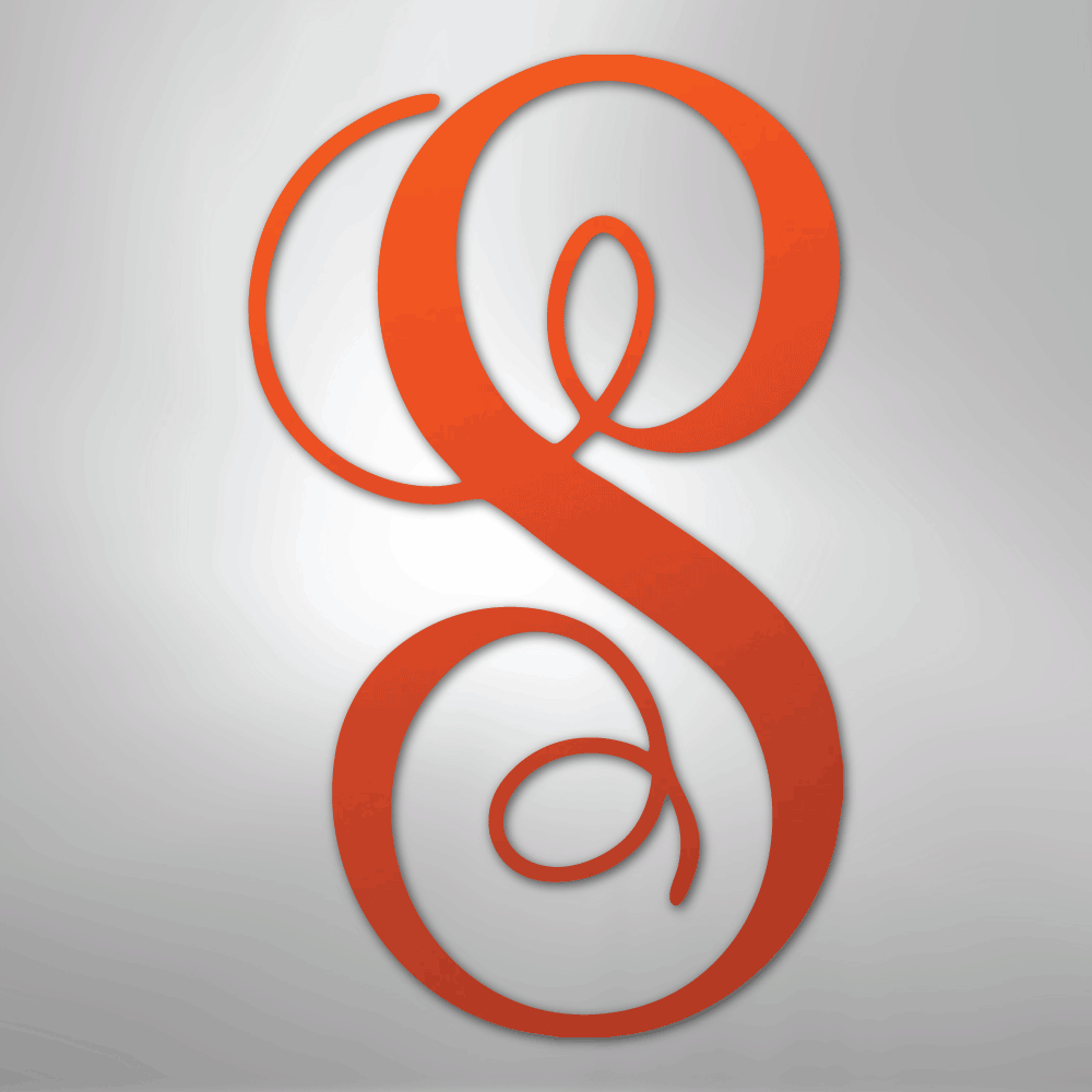 Fancy Initial Monogram Steel Metal Sign Wall ArtCustomly Gifts