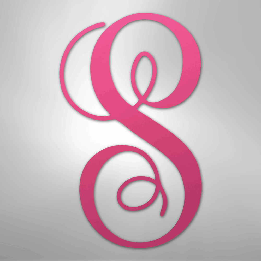 Fancy Initial Monogram Steel Metal Sign Wall ArtCustomly Gifts