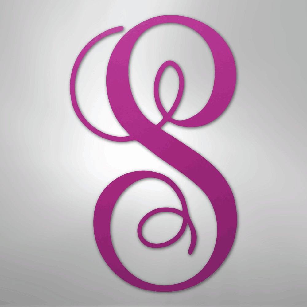 Fancy Initial Monogram Steel Metal Sign Wall ArtCustomly Gifts