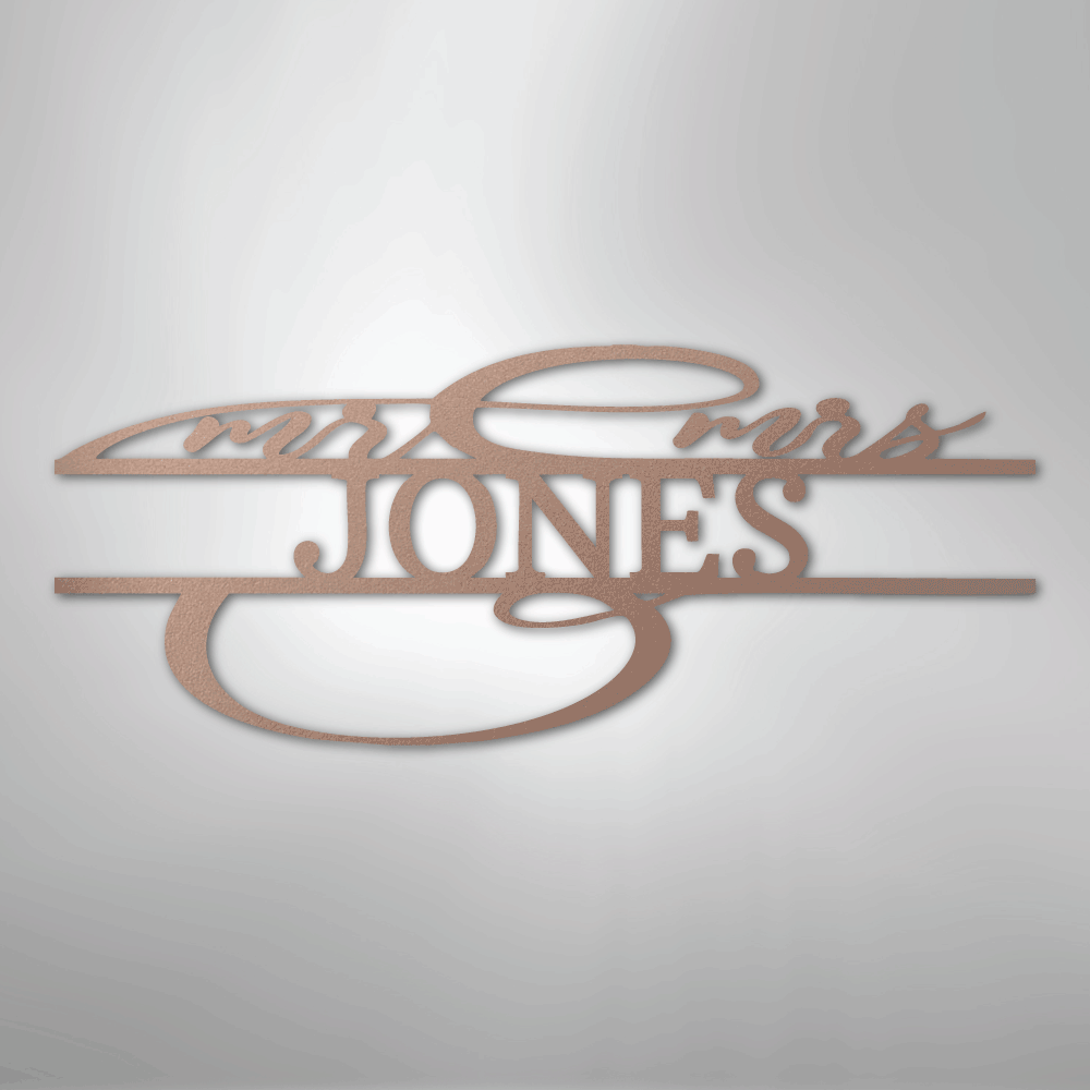 Fancy Mr And Mrs Personalized Name Steel Metal Sign Wall ArtCustomly Gifts