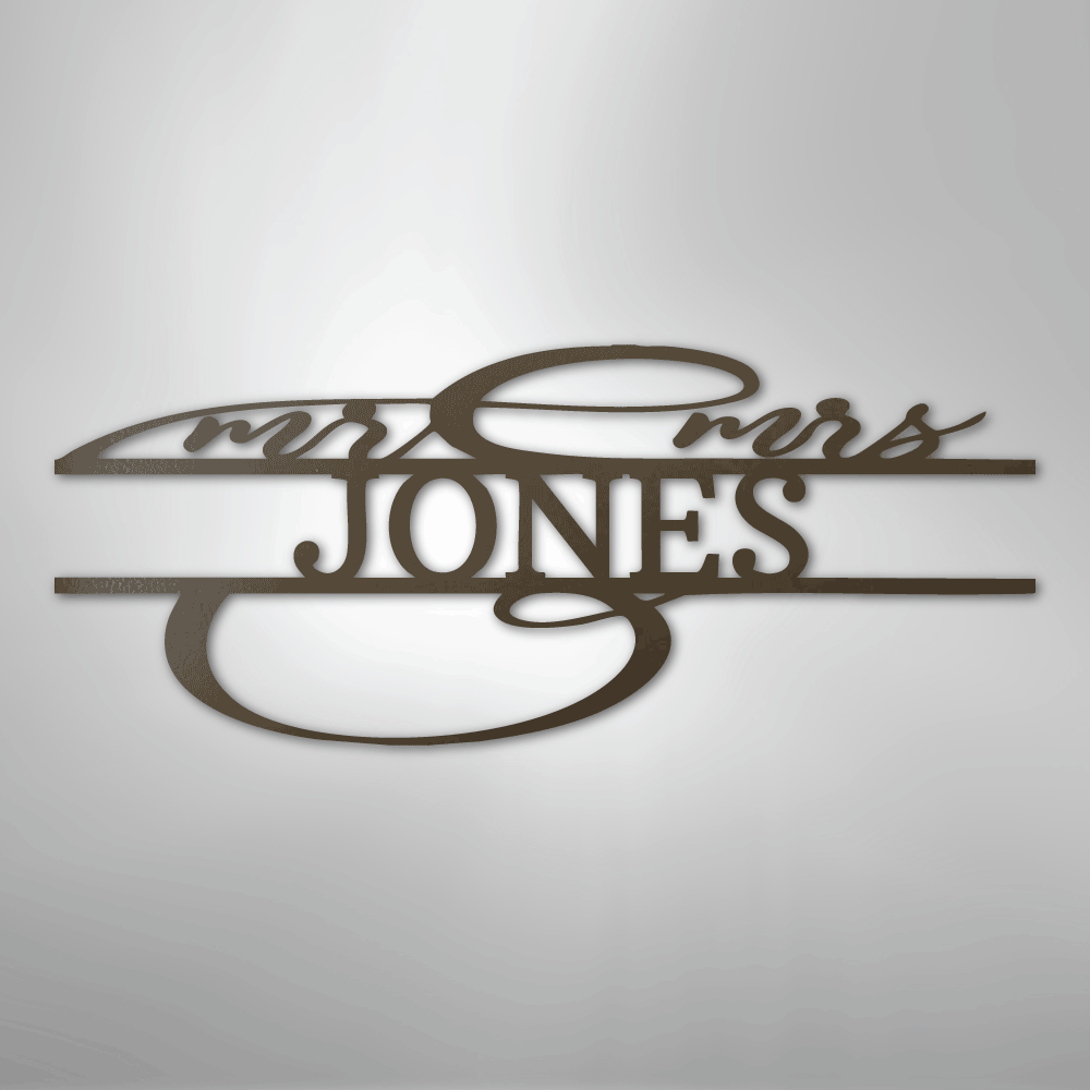 Fancy Mr And Mrs Personalized Name Steel Metal Sign Wall ArtCustomly Gifts