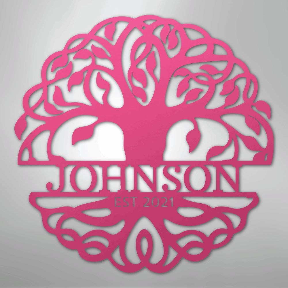 Fancy Tree of Life Personalized Steel Metal Sign Wall ArtCustomly Gifts