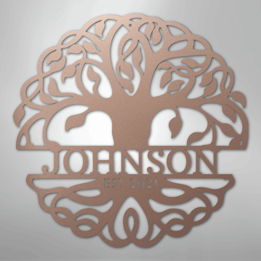 Fancy Tree of Life Personalized Steel Metal Sign Wall ArtCustomly Gifts