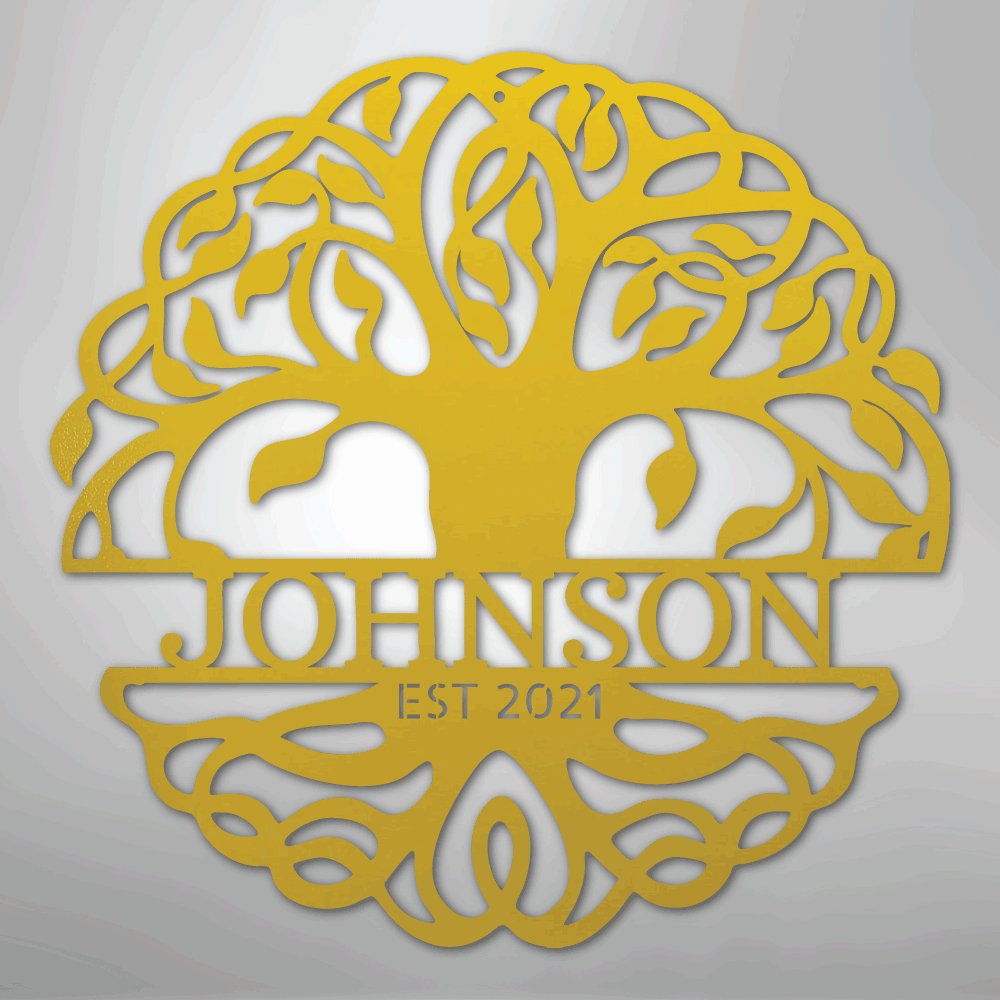 Fancy Tree of Life Personalized Steel Metal Sign Wall ArtCustomly Gifts