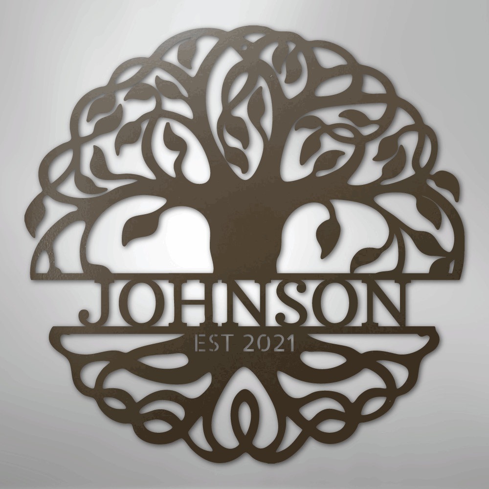 Fancy Tree of Life Personalized Steel Metal Sign Wall ArtCustomly Gifts