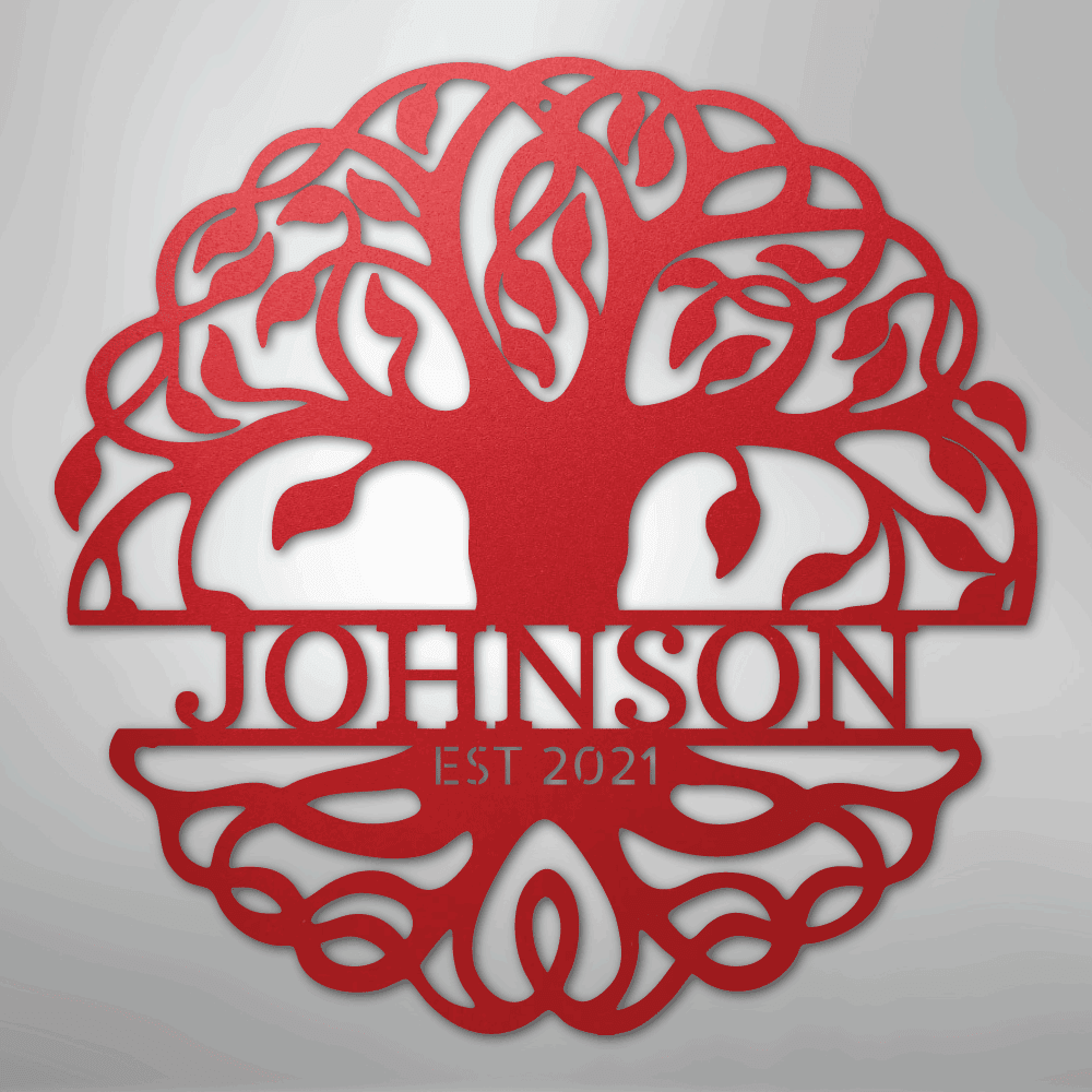 Fancy Tree of Life Personalized Steel Metal Sign Wall ArtCustomly Gifts