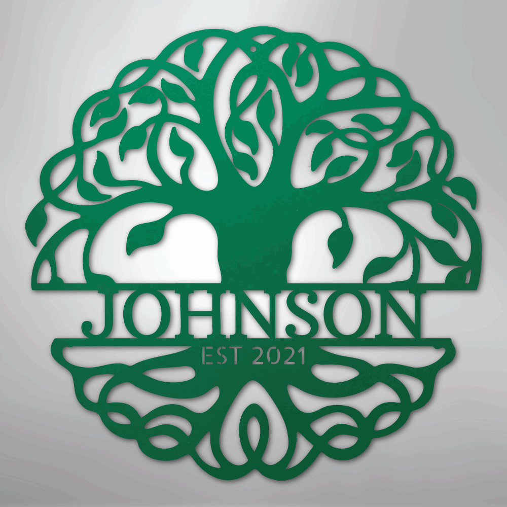 Fancy Tree of Life Personalized Steel Metal Sign Wall ArtCustomly Gifts