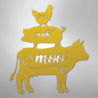 Farm Animals - Cluck Oink Moo Steel Metal Sign Wall ArtCustomly Gifts