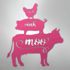 Farm Animals - Cluck Oink Moo Steel Metal Sign Wall ArtCustomly Gifts