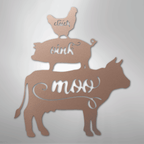 Farm Animals - Cluck Oink Moo Steel Metal Sign Wall ArtCustomly Gifts