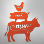 Farm Animals - Cluck Oink Moo Steel Metal Sign Wall ArtCustomly Gifts