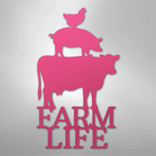 Farm Life Animals Chicken Pig Cow - Steel Metal Sign Wall ArtCustomly Gifts
