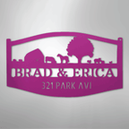 Farm Scene Personalized Name and Address Steel Metal SignCustomly Gifts