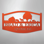 Farm Scene Personalized Name and Address Steel Metal SignCustomly Gifts