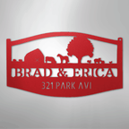 Farm Scene Personalized Name and Address Steel Metal SignCustomly Gifts