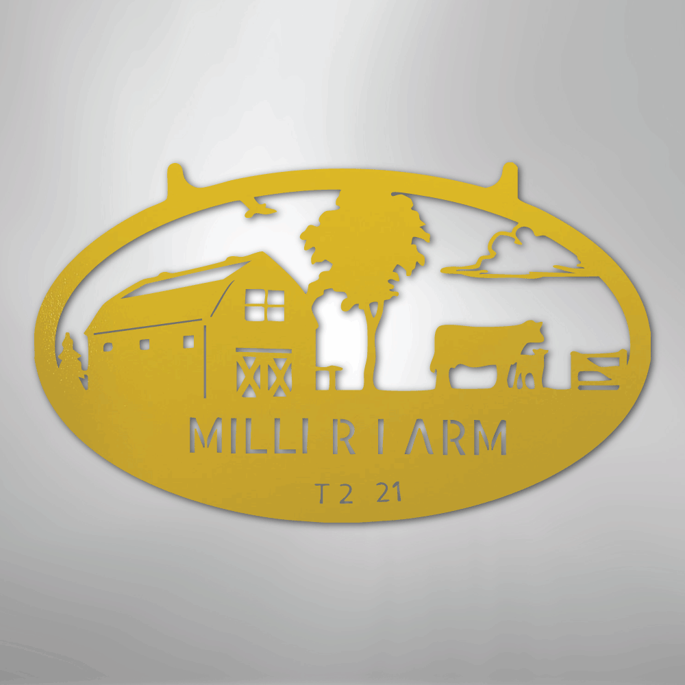 Farmstead Personalized Steel Metal Sign Wall ArtCustomly Gifts