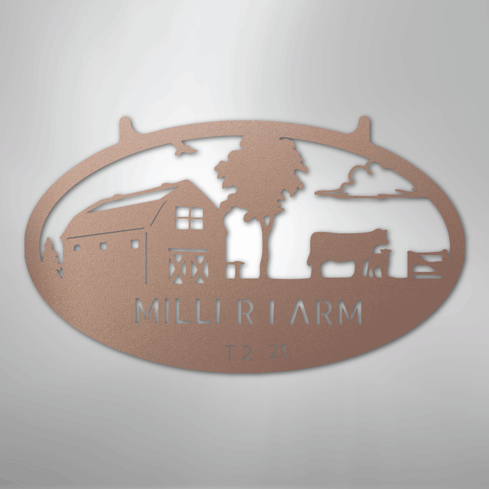 Farmstead Personalized Steel Metal Sign Wall ArtCustomly Gifts