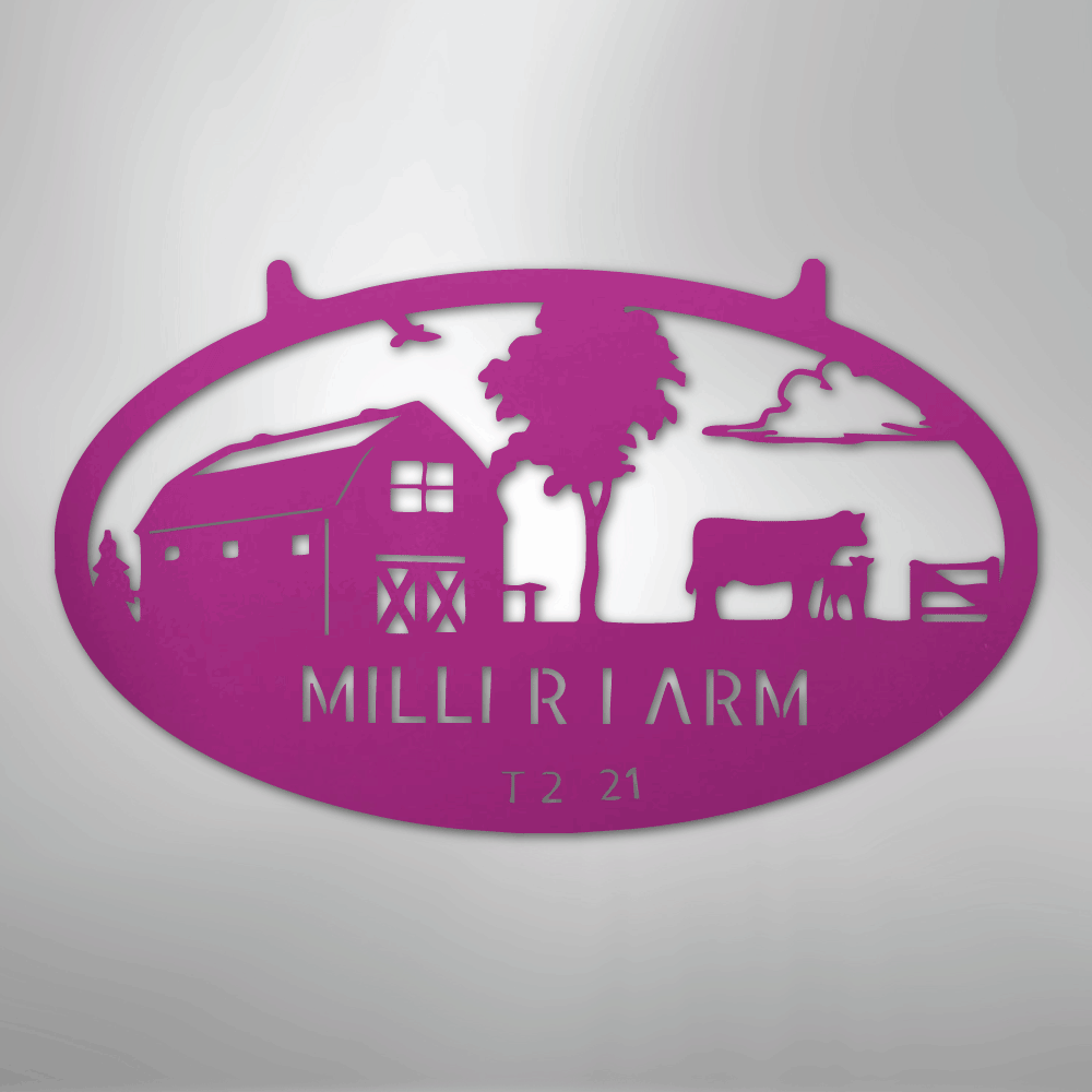 Farmstead Personalized Steel Metal Sign Wall ArtCustomly Gifts