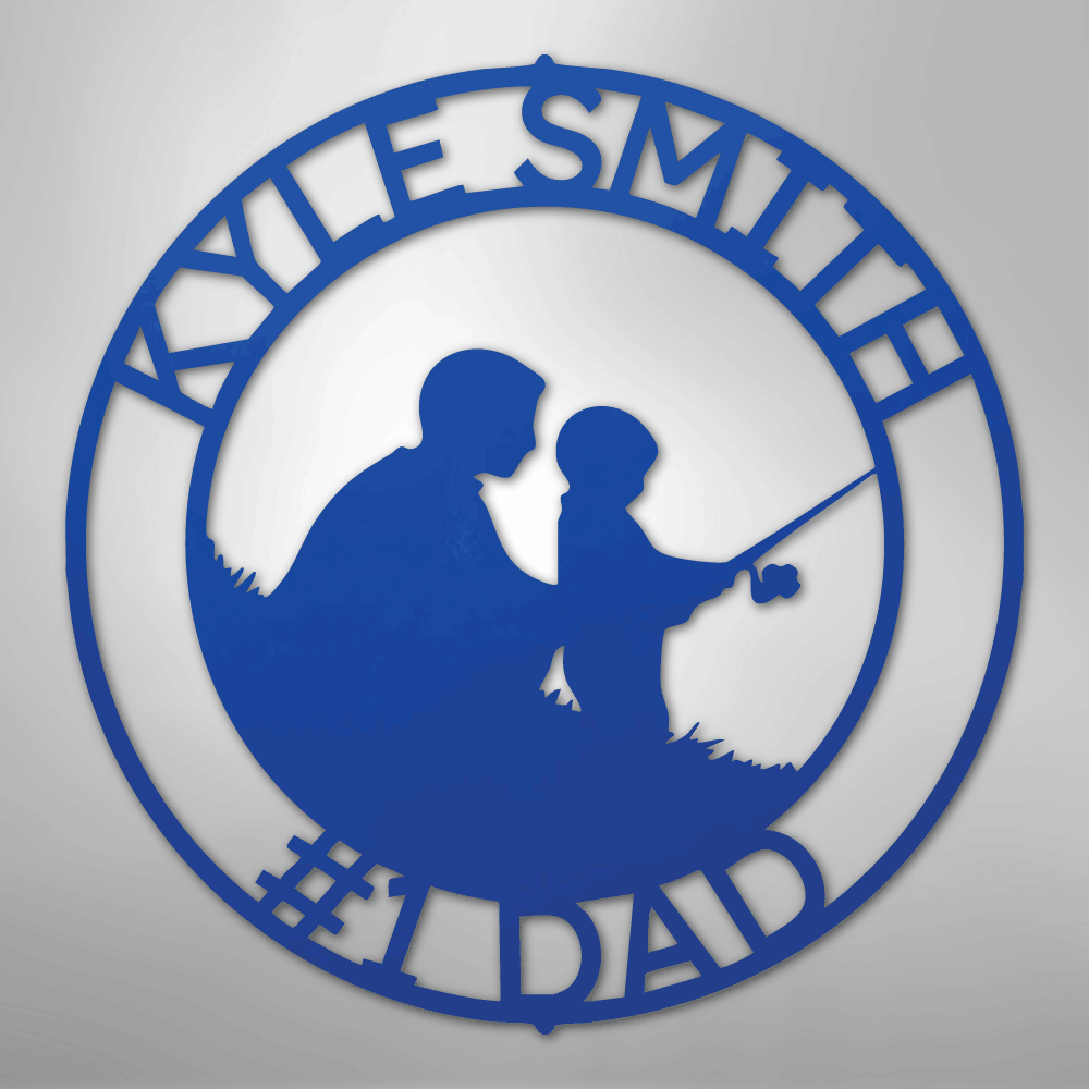 Father and Son Fishing Personalized Steel Metal Sign Wall ArtCustomly Gifts