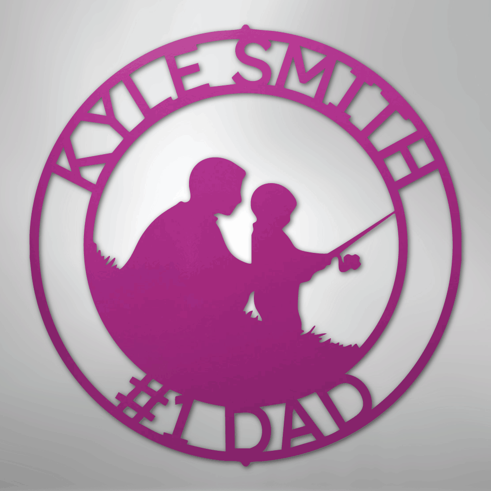 Father and Son Fishing Personalized Steel Metal Sign Wall ArtCustomly Gifts