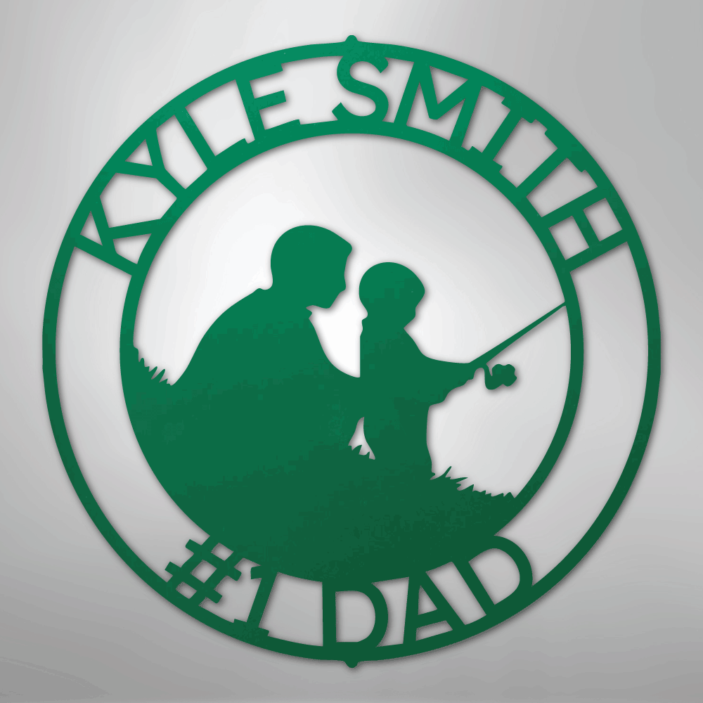Father and Son Fishing Personalized Steel Metal Sign Wall ArtCustomly Gifts