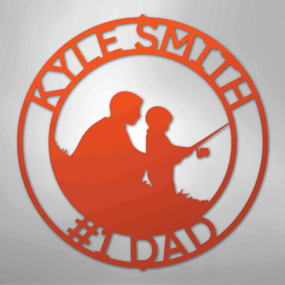 Father and Son Fishing Personalized Steel Metal Sign Wall ArtCustomly Gifts