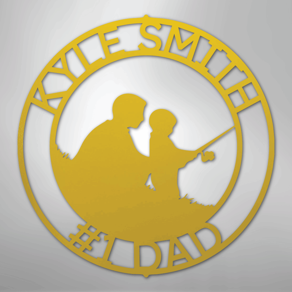Father and Son Fishing Personalized Steel Metal Sign Wall ArtCustomly Gifts