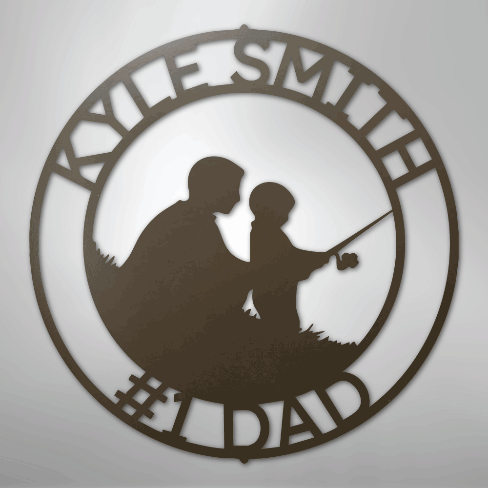 Father and Son Fishing Personalized Steel Metal Sign Wall ArtCustomly Gifts