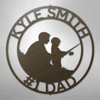 Father and Son Fishing Personalized Steel Metal Sign Wall ArtCustomly Gifts
