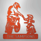 Father and Son Motocross Personalized Steel Metal Sign Wall ArtCustomly Gifts