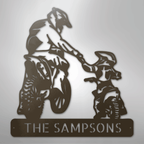 Father and Son Motocross Personalized Steel Metal Sign Wall ArtCustomly Gifts