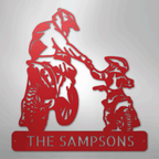 Father and Son Motocross Personalized Steel Metal Sign Wall ArtCustomly Gifts