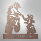 Father and Son Motocross Personalized Steel Metal Sign Wall ArtCustomly Gifts