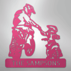 Father and Son Motocross Personalized Steel Metal Sign Wall ArtCustomly Gifts