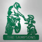 Father and Son Motocross Personalized Steel Metal Sign Wall ArtCustomly Gifts