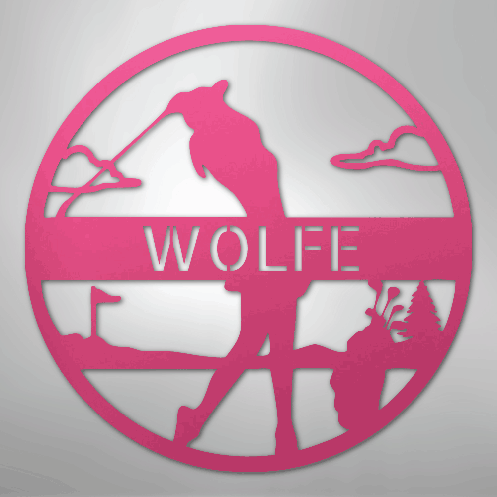 Female Golfer Personalized Steel Metal Sign Wall ArtCustomly Gifts