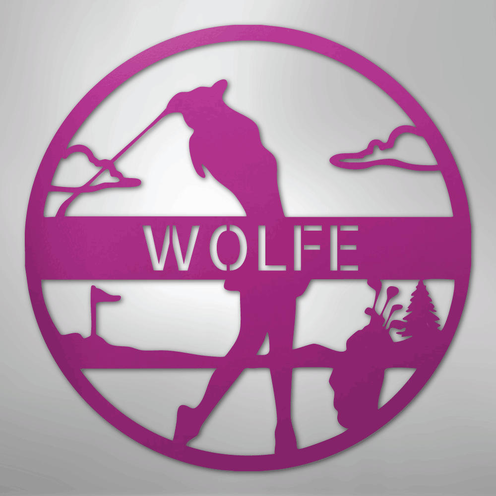 Female Golfer Personalized Steel Metal Sign Wall ArtCustomly Gifts